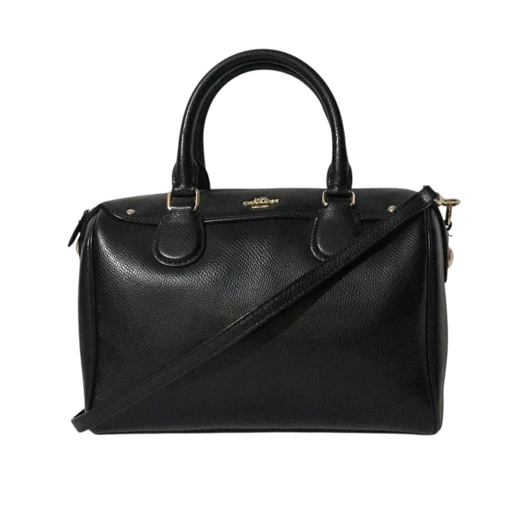 Coach Black Pebbled Leather Satchel with Removable Crossbody Strap